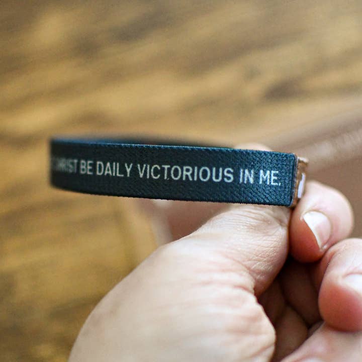 Pink Salt Riot - Wholesale Wristband - The Cross is the Victory Elastic Men's Wristband