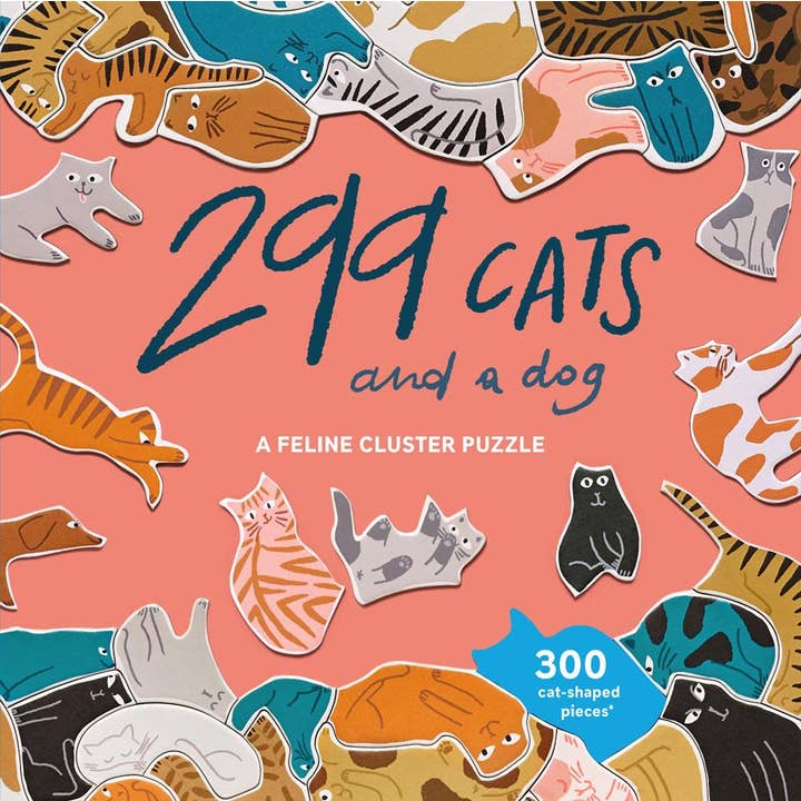 Chronicle Books - Wholesale Puzzle - Adult - 299 Cats (and a Dog) 300 Piece Cluster Puzzle1