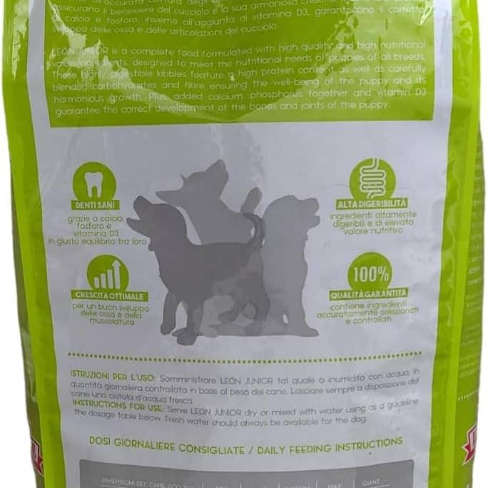 The Sicily Essence - Wholesale Pet Food - Dog - DOG JUNIOR puppy KIBBLES 15kg - LEÓN1