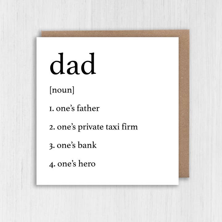 Prints With Personality - Wholesale Birthday Card - Dad birthday card: Dictionary definition of father/dad