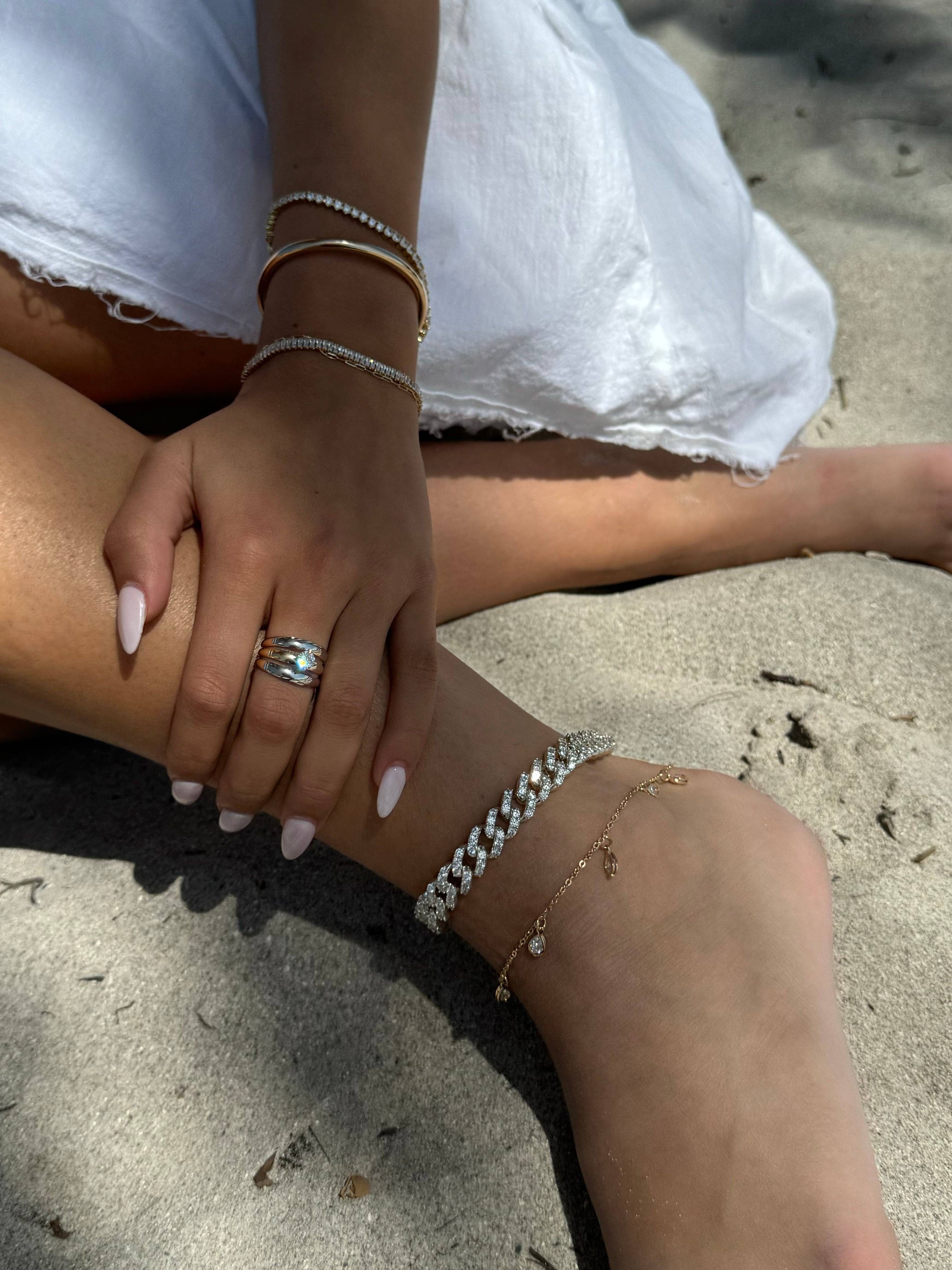 Kasa Karly - Wholesale Anklet - CUBAN LINK KRYSTAL ANKLET2