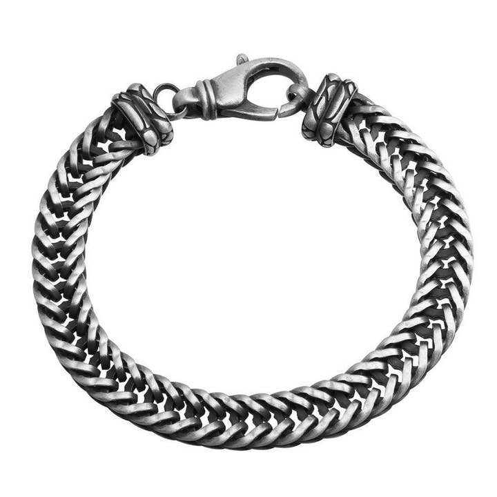 Kelly Herd Mäns Breda Flätat Armband - Sterling Silver för wholesale av Kelly Herd Jewelry