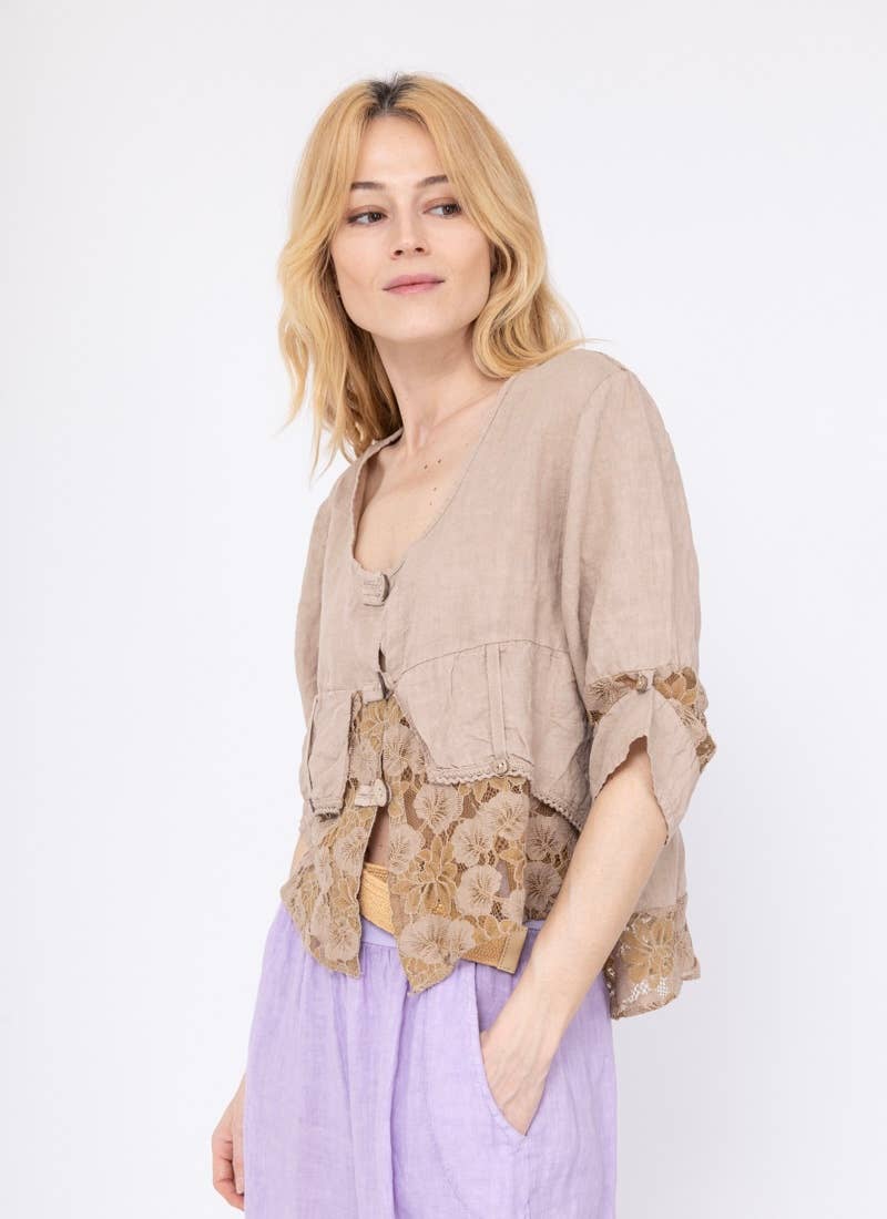 LINEN & COTTON HOUSE - Wholesale Jacket - Women's - VEST IN LINEN 9207 SPRING SUMMER21