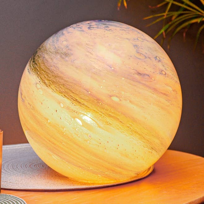 Cloudy Ocean Round Glass Lamp 28cm for wholesale by L. GLOW Home