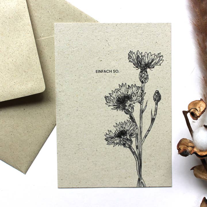 Cartão de saudação Papel Relva Cornflower por atacado de NOA Papeterie