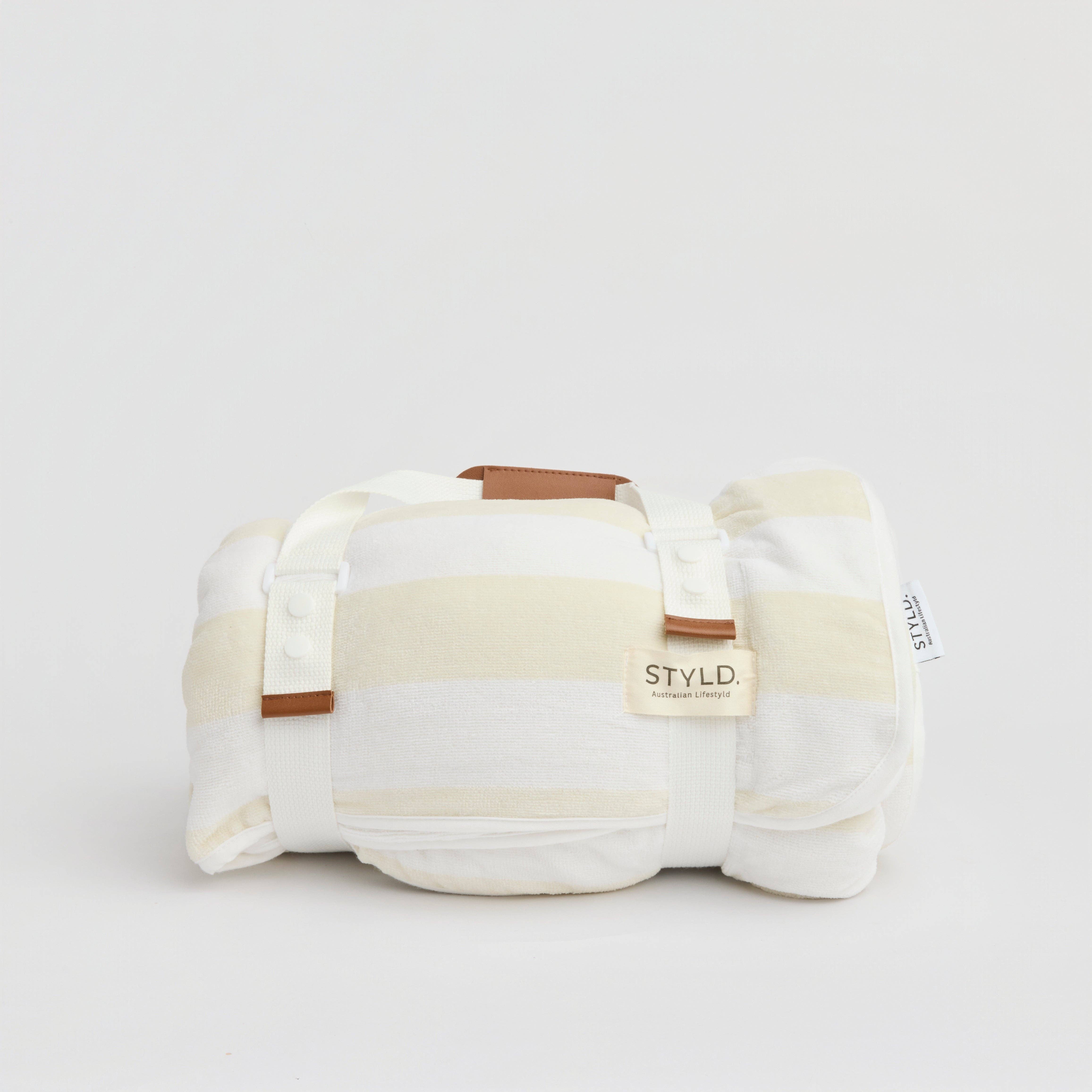 STYLD.® - Wholesale Beach towel - Vanilla Latte Striped Boyfriend Towel6