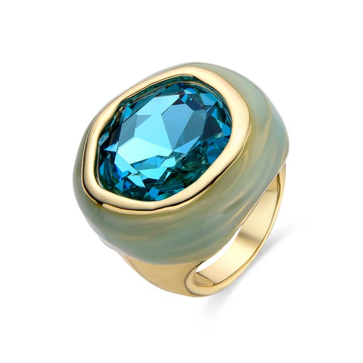 Anillo de Cristal Verde acabado en oro amarillo de 18K - Mantis and other Purchase Wholesale piccolo automatico bevande. Free Returns & Net 60 Terms on Faire trending on Faire.