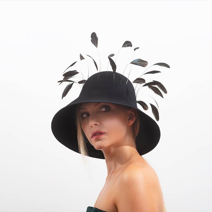 CALISTO WIDE NOIR por atacado de ELY.B HATS