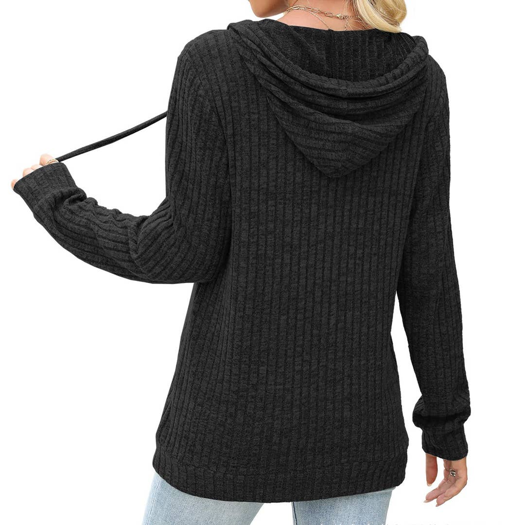 UNISHE – Hoodie – Mulher por atacado – Camisola com Capuz de Manga Comprida em Cor Sólida para Outono ZK356111