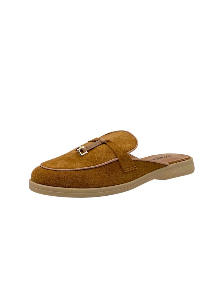 camel Suede mules with rope and metal detail QQ-247 for wholesale on Faire6