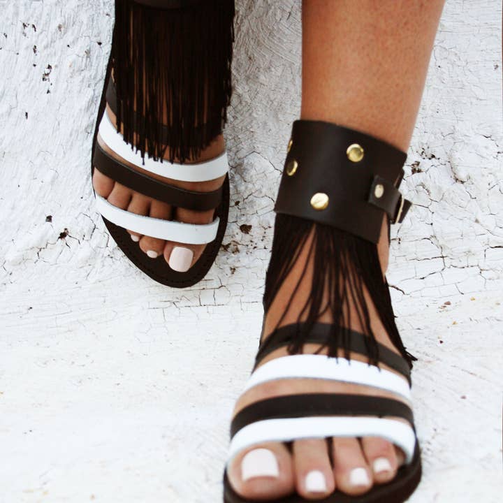 Marbe Sandals - Vendita all'ingrosso Sandali - Donna - Sandalo in pelle fatto a mano: Onyx