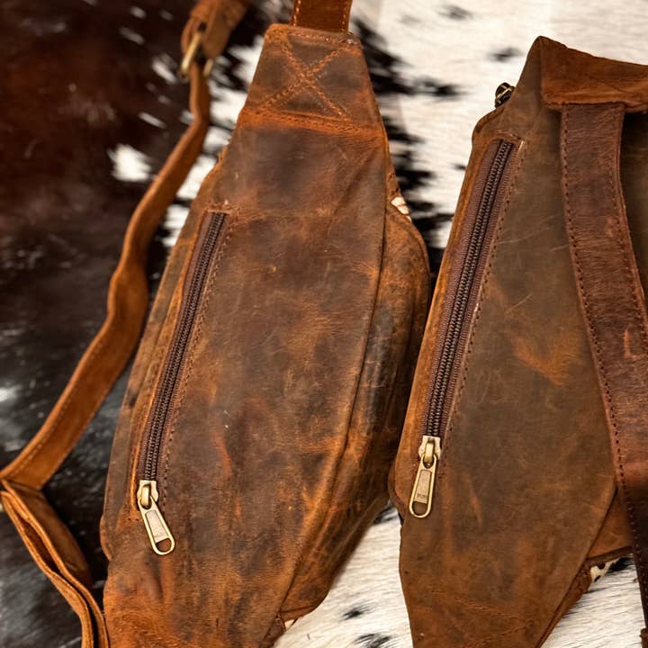 FRINGE & LUXE - Wholesale Belt Bag - Women's - Cowhide Belt bag with soft genuine leather.