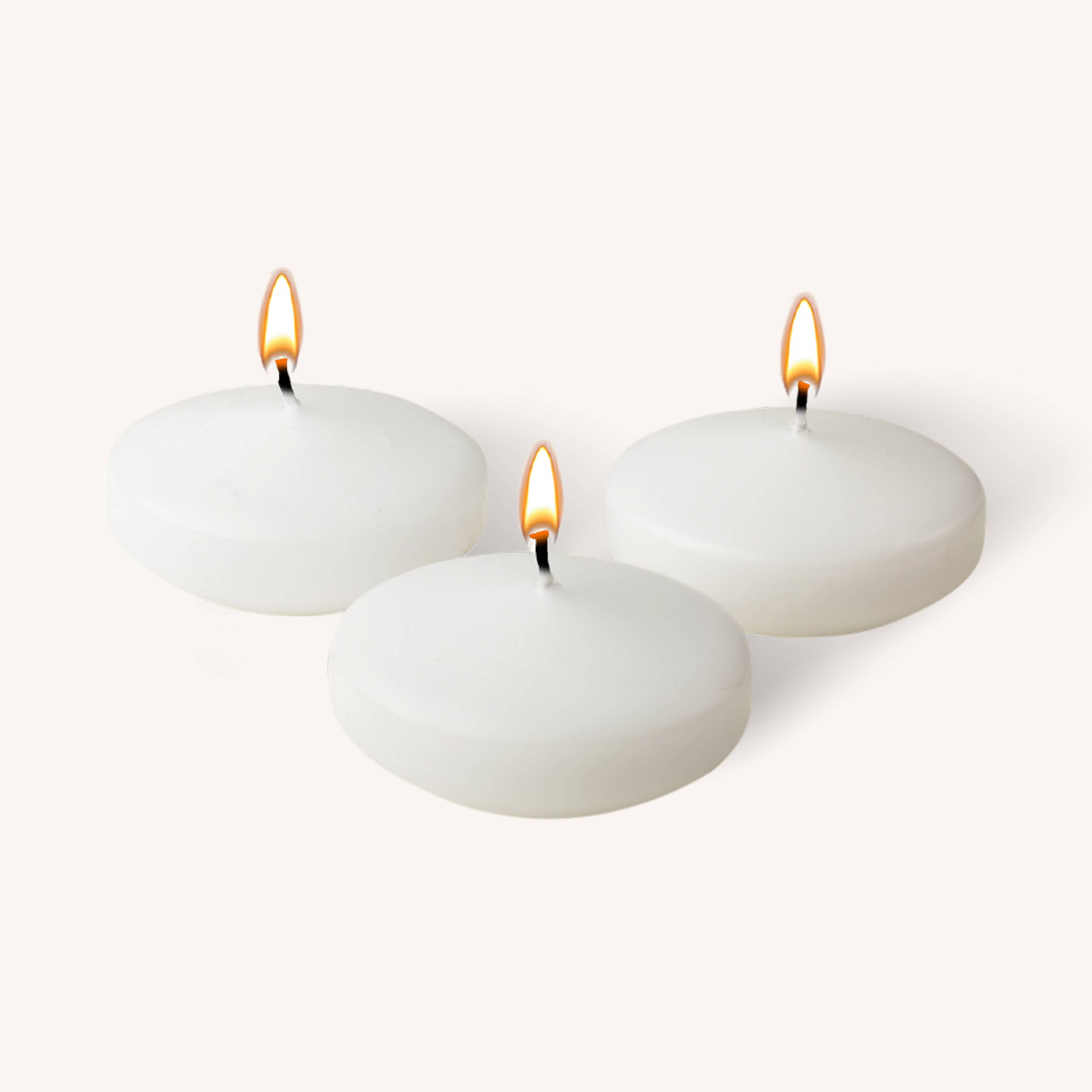 Hyoola Candles – Velas de decoração por atacado – Velas Flutuantes Grandes Brancas - Pacote com 12