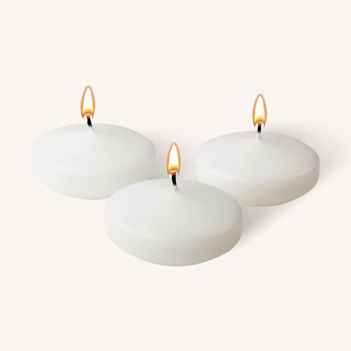 Floating Candles - White - Large - 12 Pack for wholesale by Hyoola Candles