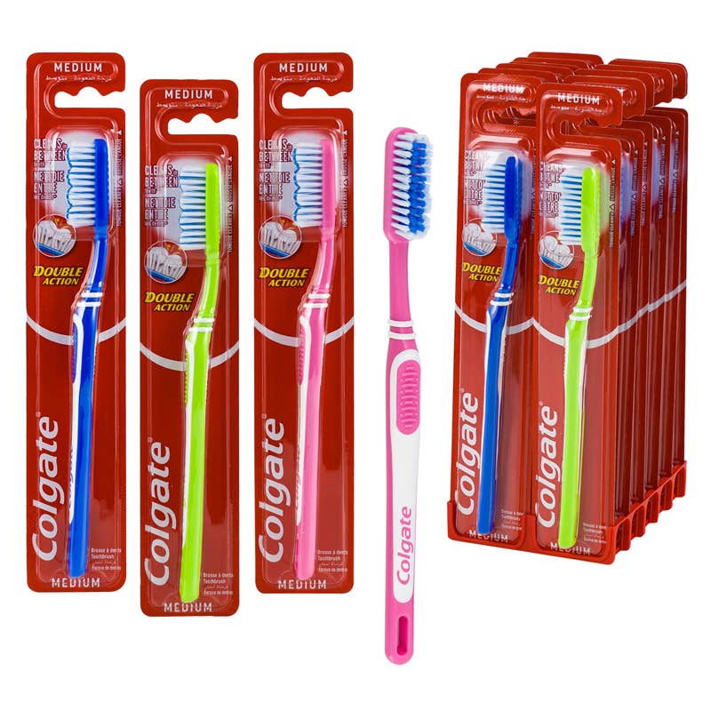 Deluxe Import Trading - Wholesale Toothbrush - Colgate Double Action Toothbrush- Assorted Colors0