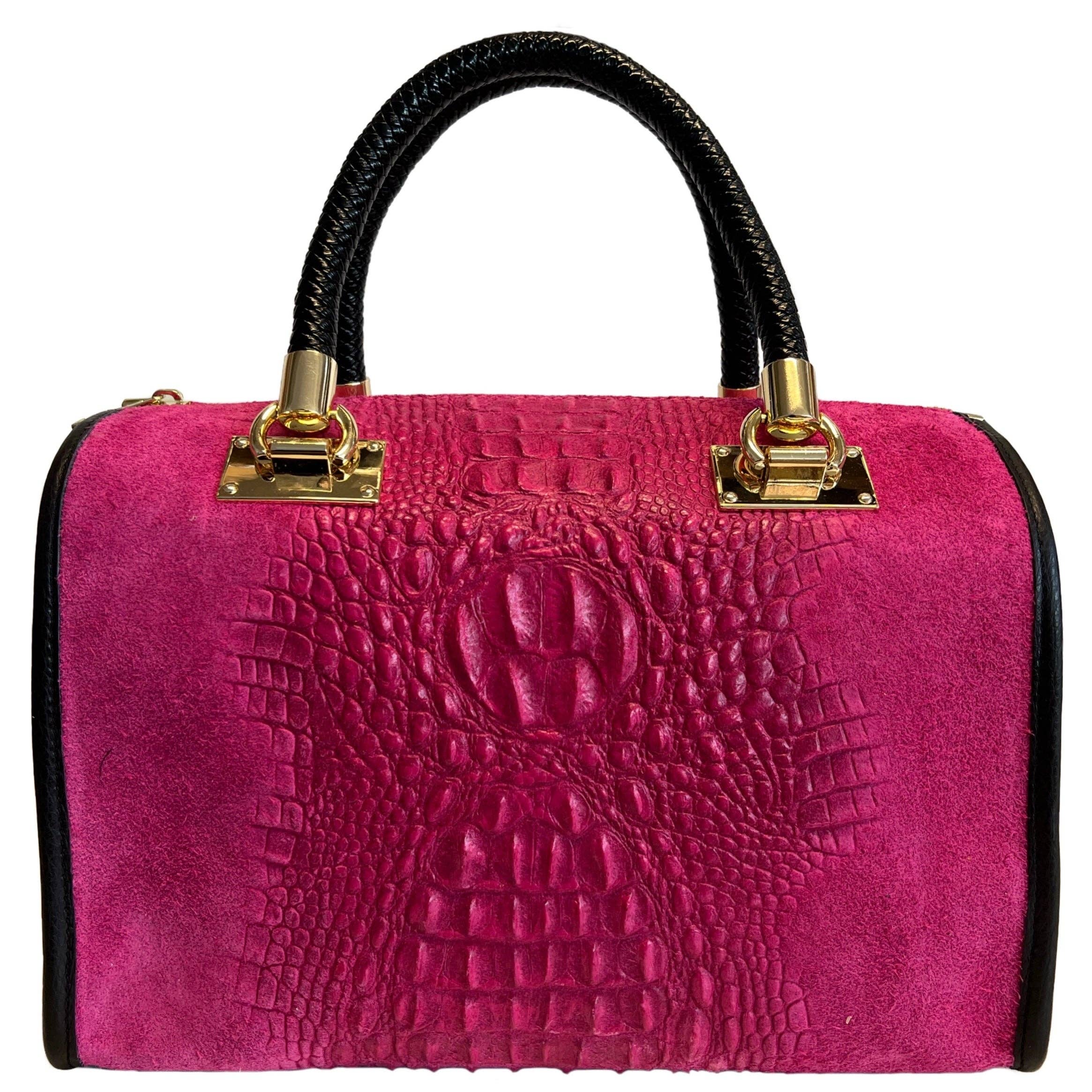 MODARNO - Wholesale Top Handle Bag - Women's - Modarno Women's bag - coconut print suede leather handbag7