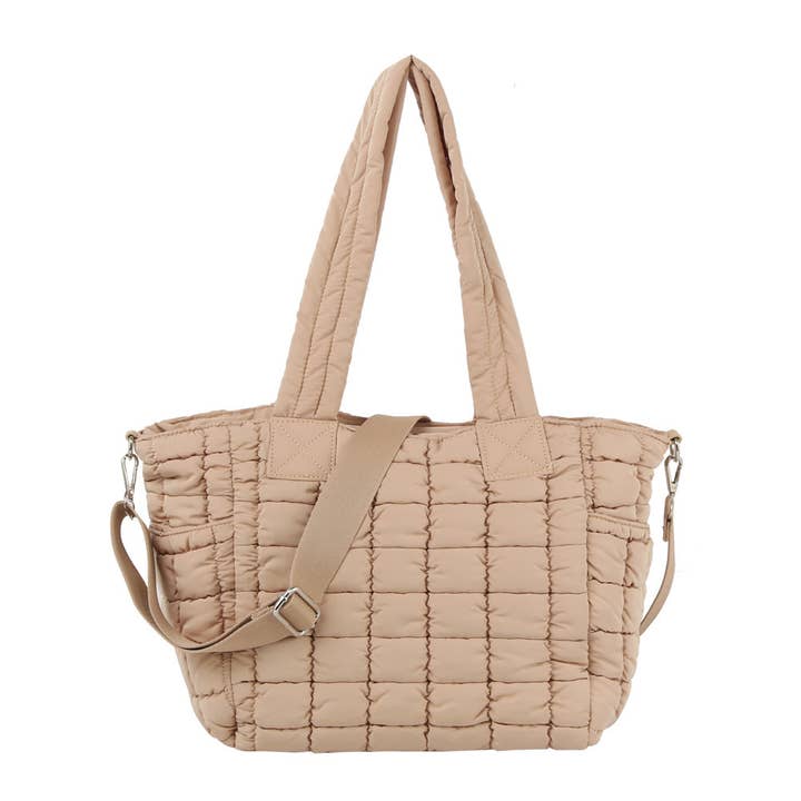 Handbag Factory Corp - Wholesale Tote Bag - Women's - Quilted design daily tote with crossbody strap4