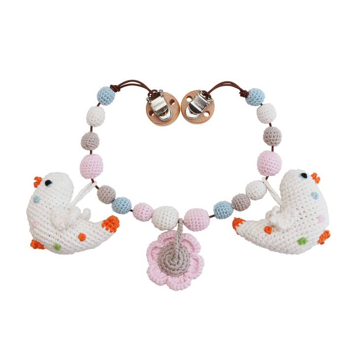 SindiBaba – capa e acessórios para carrinho - Bebé por atacado – pássaro de corrente de carrinho de bebê de crochê BETTY1