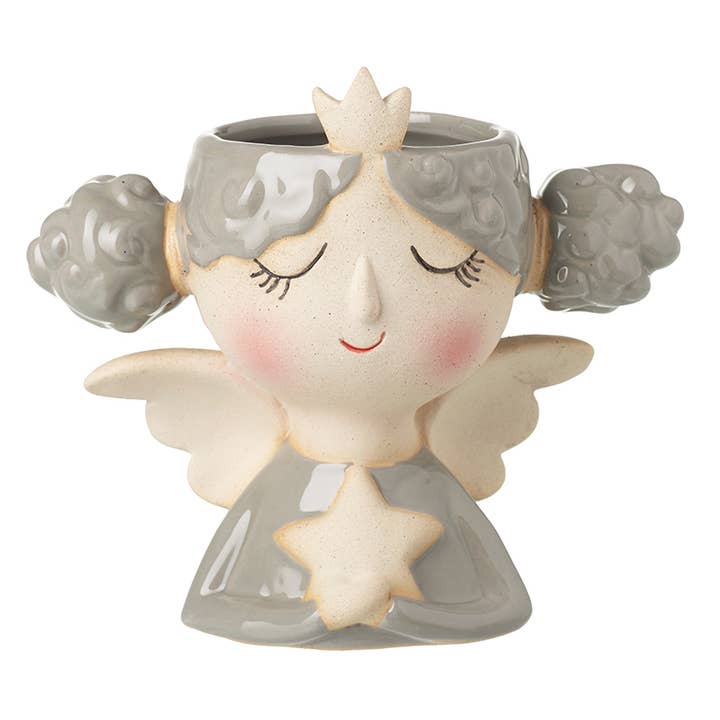 Heaven Sends – wholesale Plant pot – CERMIC ANGEL PRAYING POT WITH STAR
