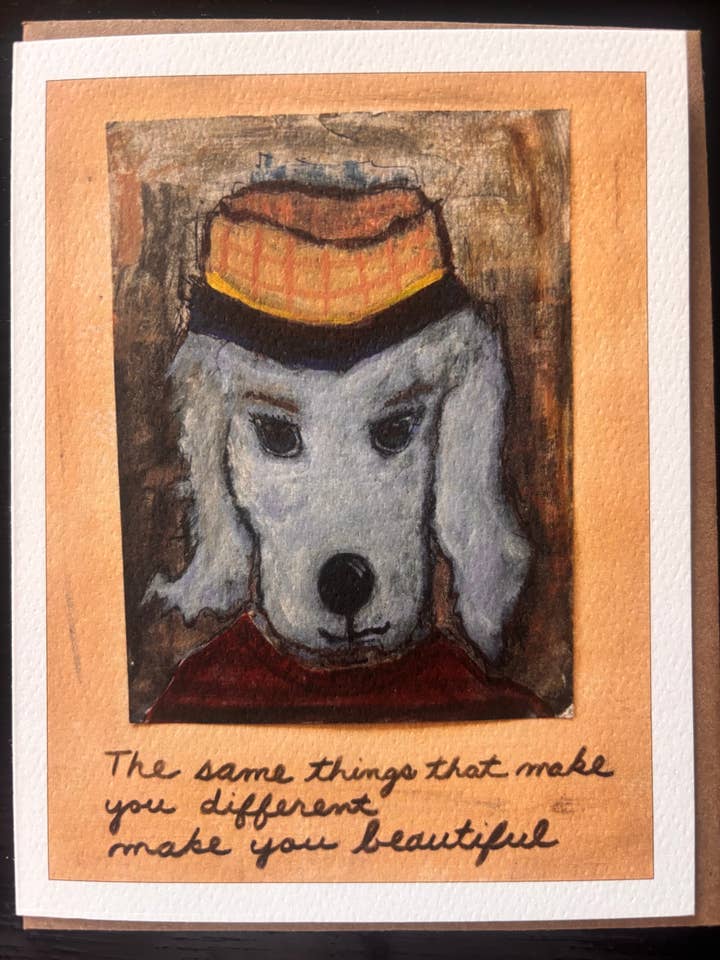 Annorlunda och vacker, stilfull hund i hatt — husdjurskort för wholesale av Bernie Street Studios