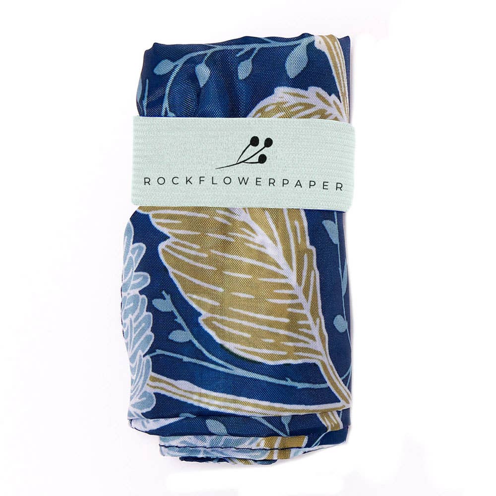 rockflowerpaper - Wholesale Grocery/Shopping Bag - Chrysanthemum blu Reusable Shopping Bag3