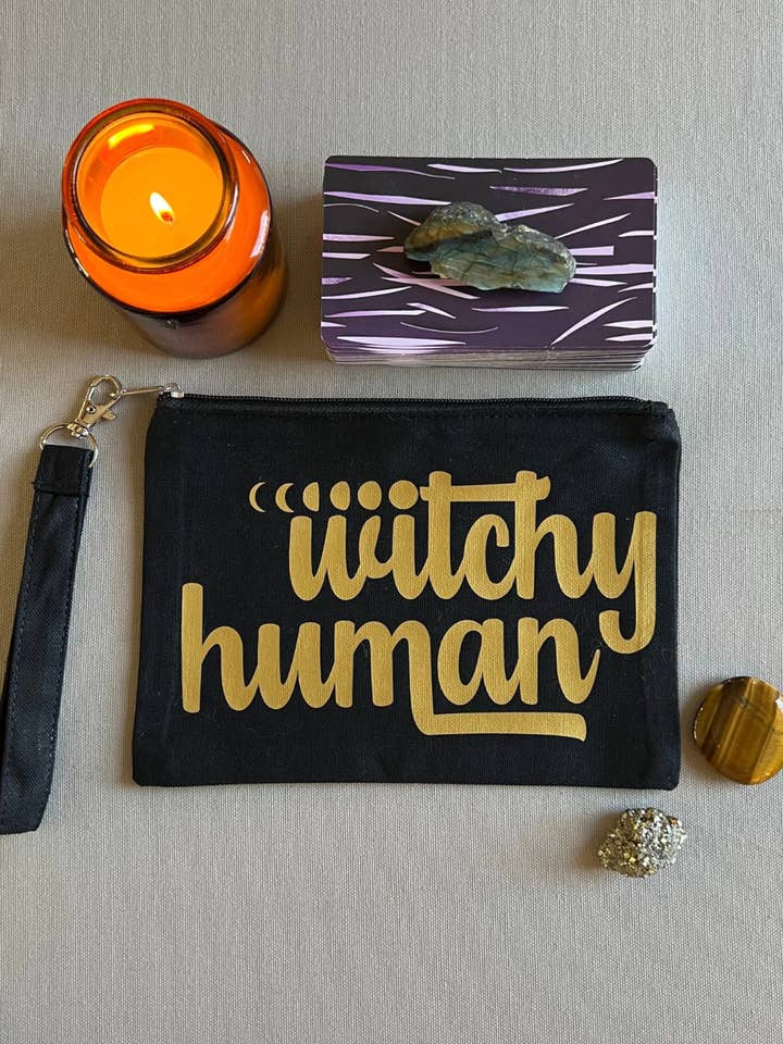 Witchy Human Wristlet Pouch for Queer & Nonbinary - Black for wholesale by Wishcraft Goods