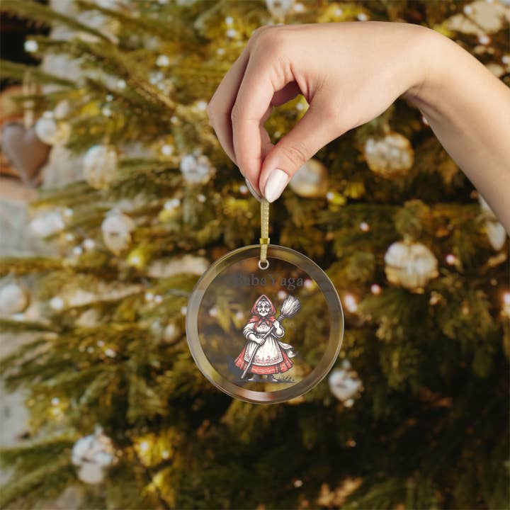Babushka Cat - Wholesale Ornament - Baba Yaga Glass Ornament Polish Gifts, 1 Pc or 10 Pc