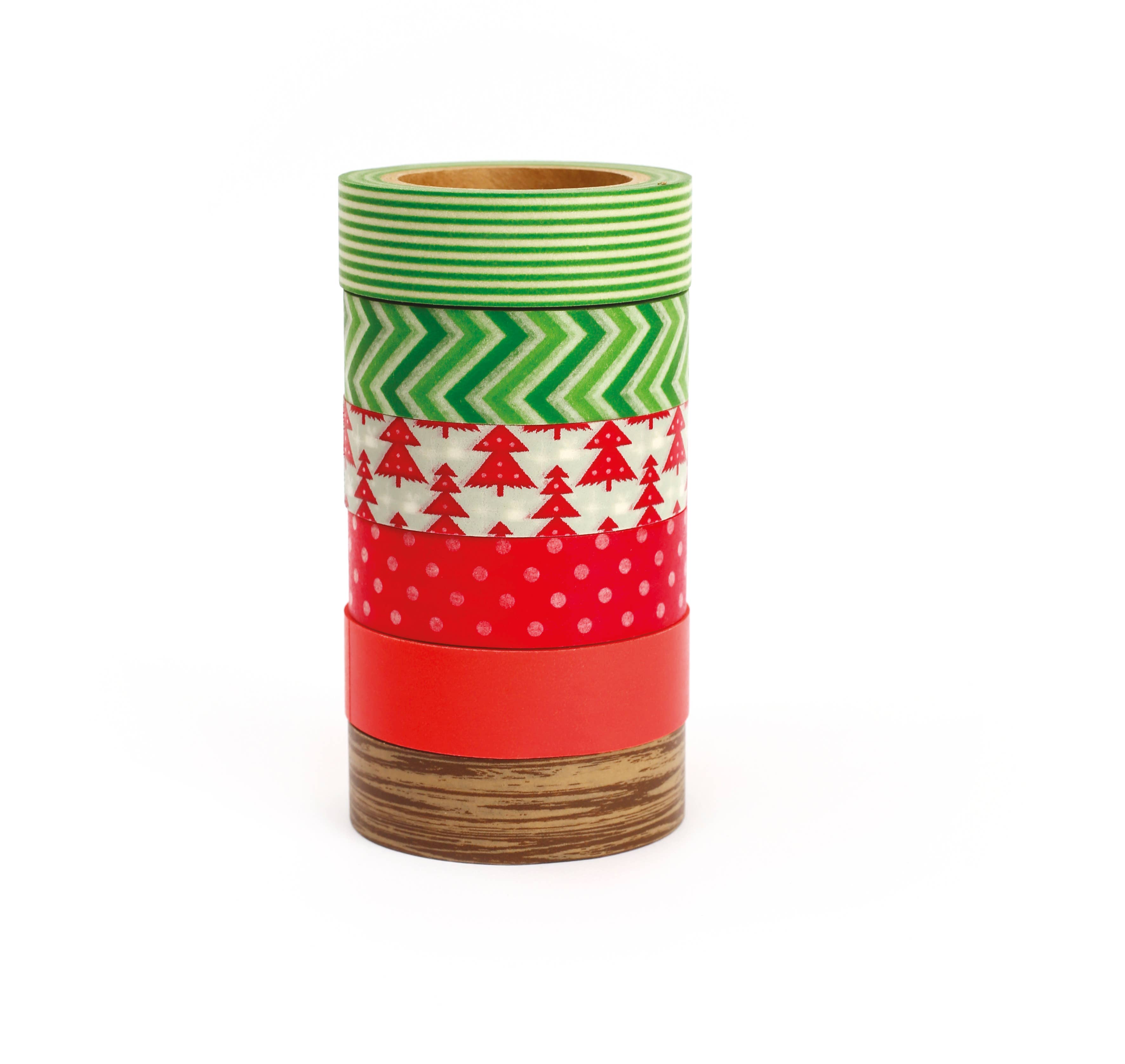 Graine Créative - Vente Bougies originales - LOT 6 RUBANS ADHESIFS ASSORTIMENT HIVER 15x10m2