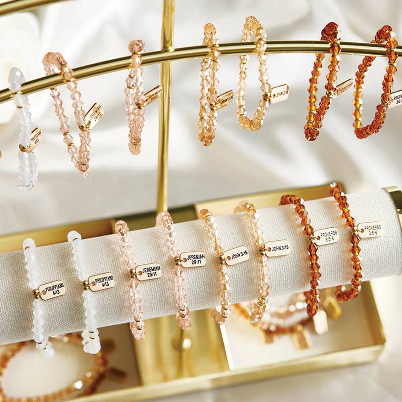 Faithworks by Creative Brands - Wholesale Beaded Bracelet - Glass Bead Tagged Bracelet Filled Display11