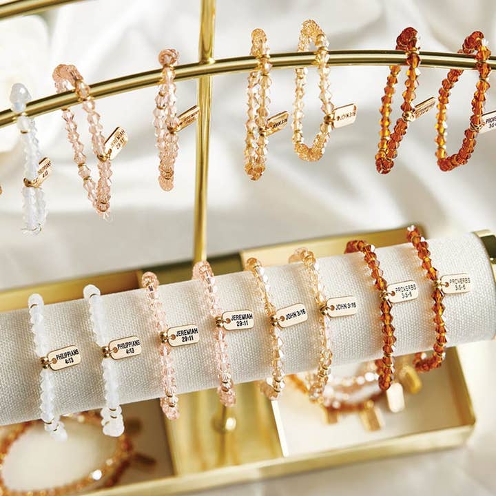 Faithworks by Creative Brands - Wholesale Beaded Bracelet - Glass Bead Tagged Bracelet Filled Display11