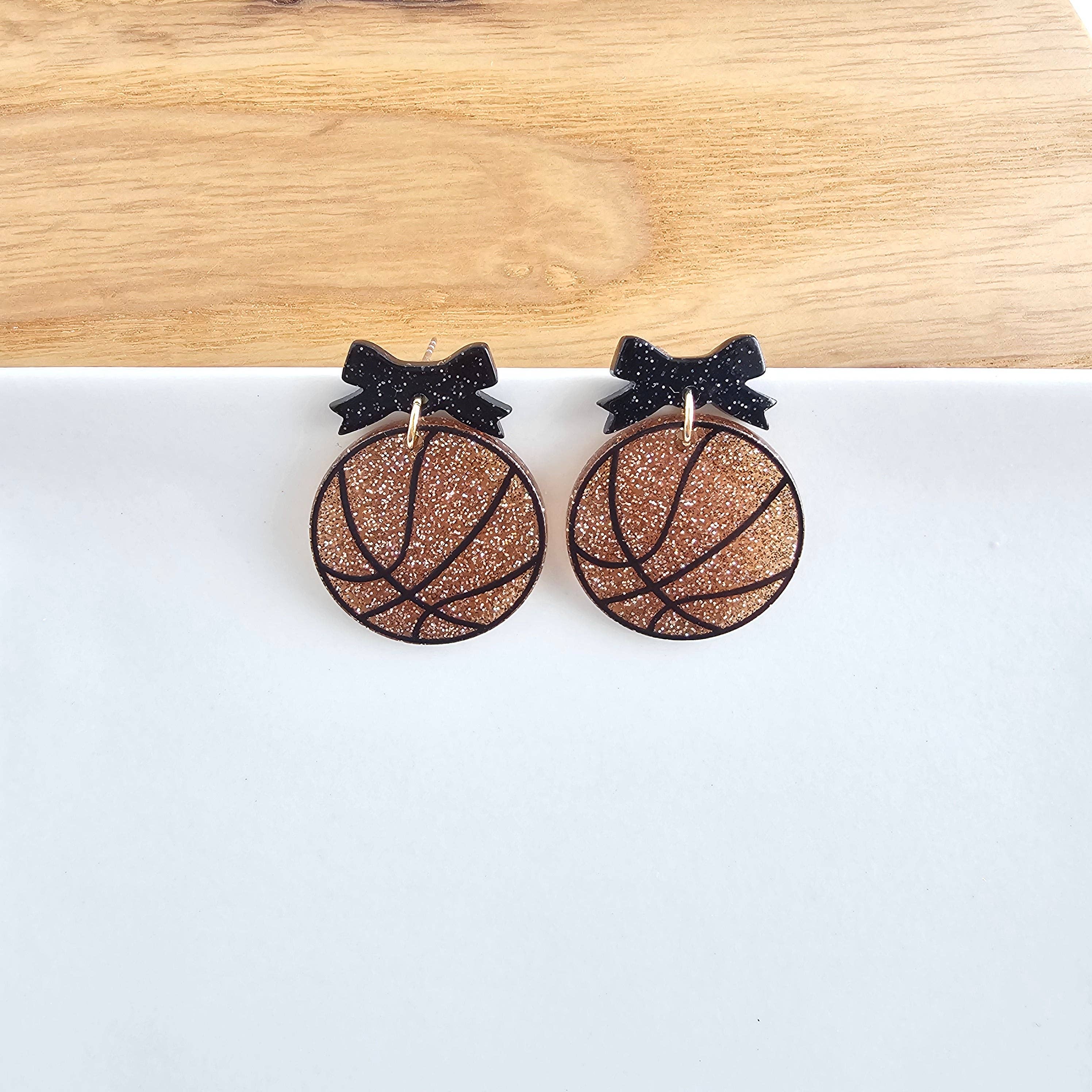 Spiffy & Splendid - Wholesale Dangle Earrings - Bow Basketball Earrings // Jewelry, Earrings, Game Day0