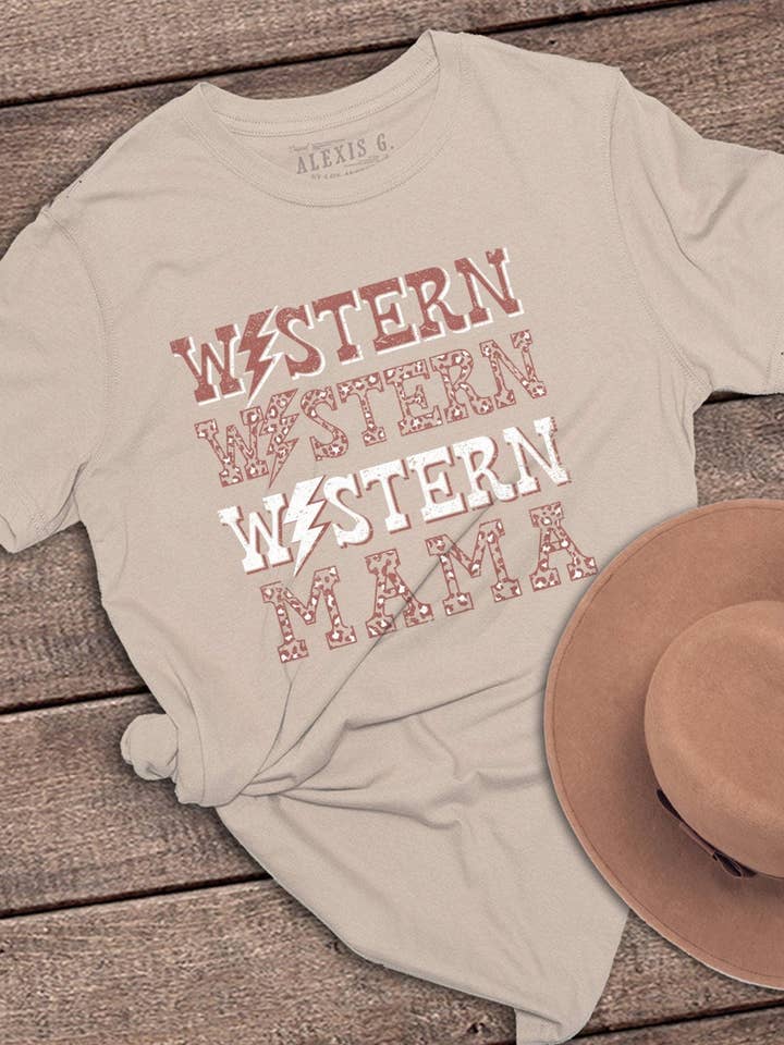 Western Mama Graphic Tee, Country Music, Cowgirl, Mama Shirt for wholesale by SewCalUSA