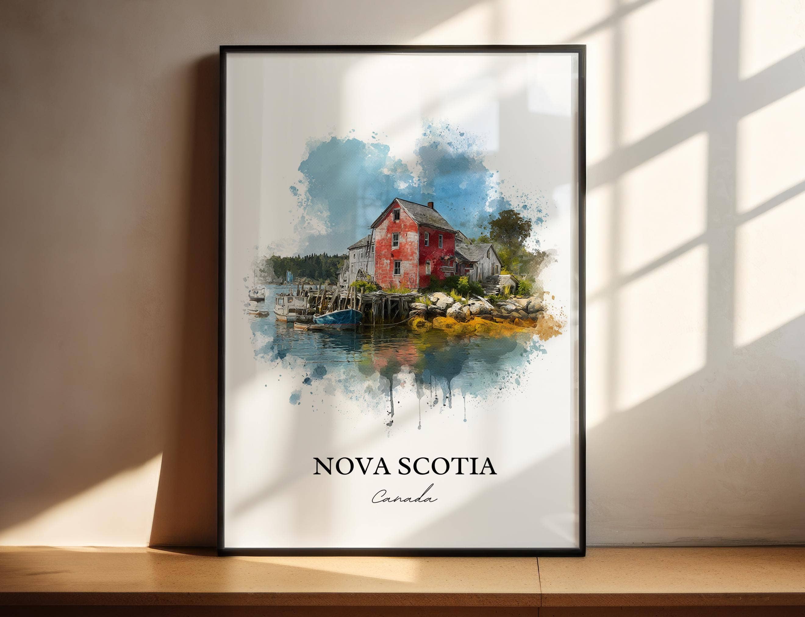 Premium Travel Art - Wholesale Art Print - Nova Scotia Wall Art, Nova Scotia Print, Nova Scotia Watercolor Art, Canada Gift, Canada Travel Print, Travel Poster, Housewarming Gift0