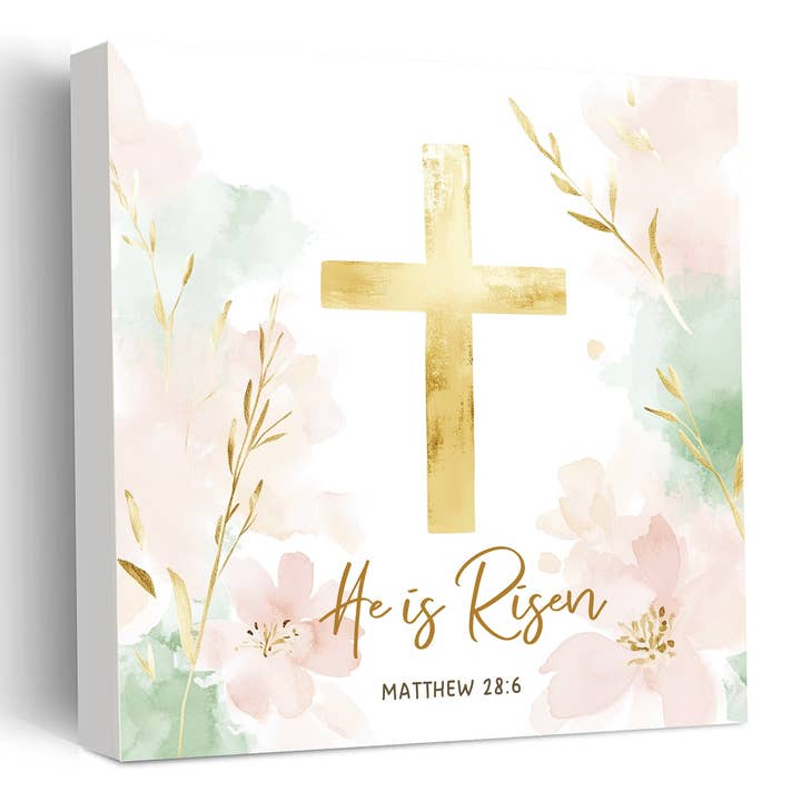 Han är uppstånden skylt - Matteus 28:6 Påskens skriftväggkonst - Kristet dekoration för wholesale av BeGenuine