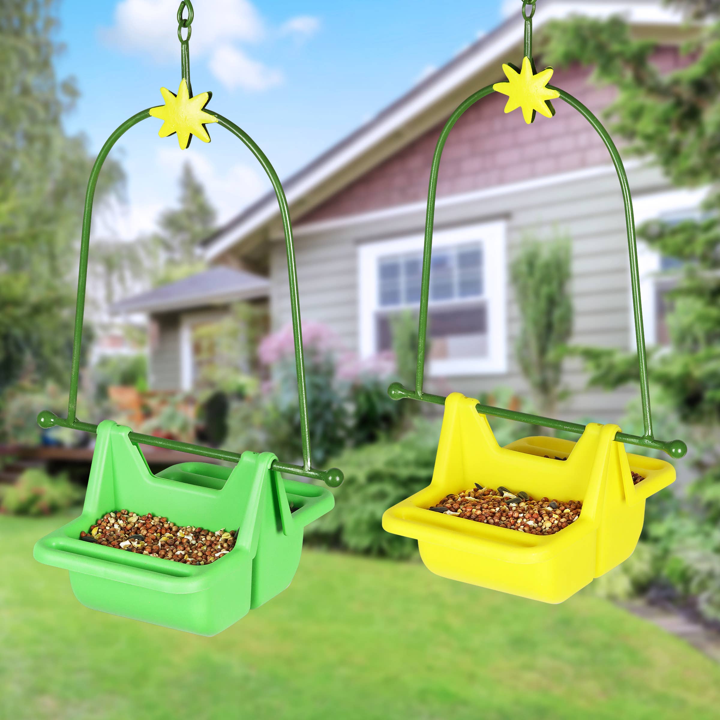 Exhart - Wholesale Bird Feeder - Hanging Green and Yellow Bird Feeders6