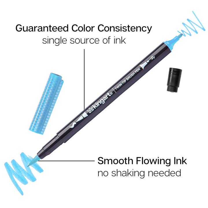 KINGART - Wholesale Marker - Twin-Tip™ Brush Pens 24 Colors2