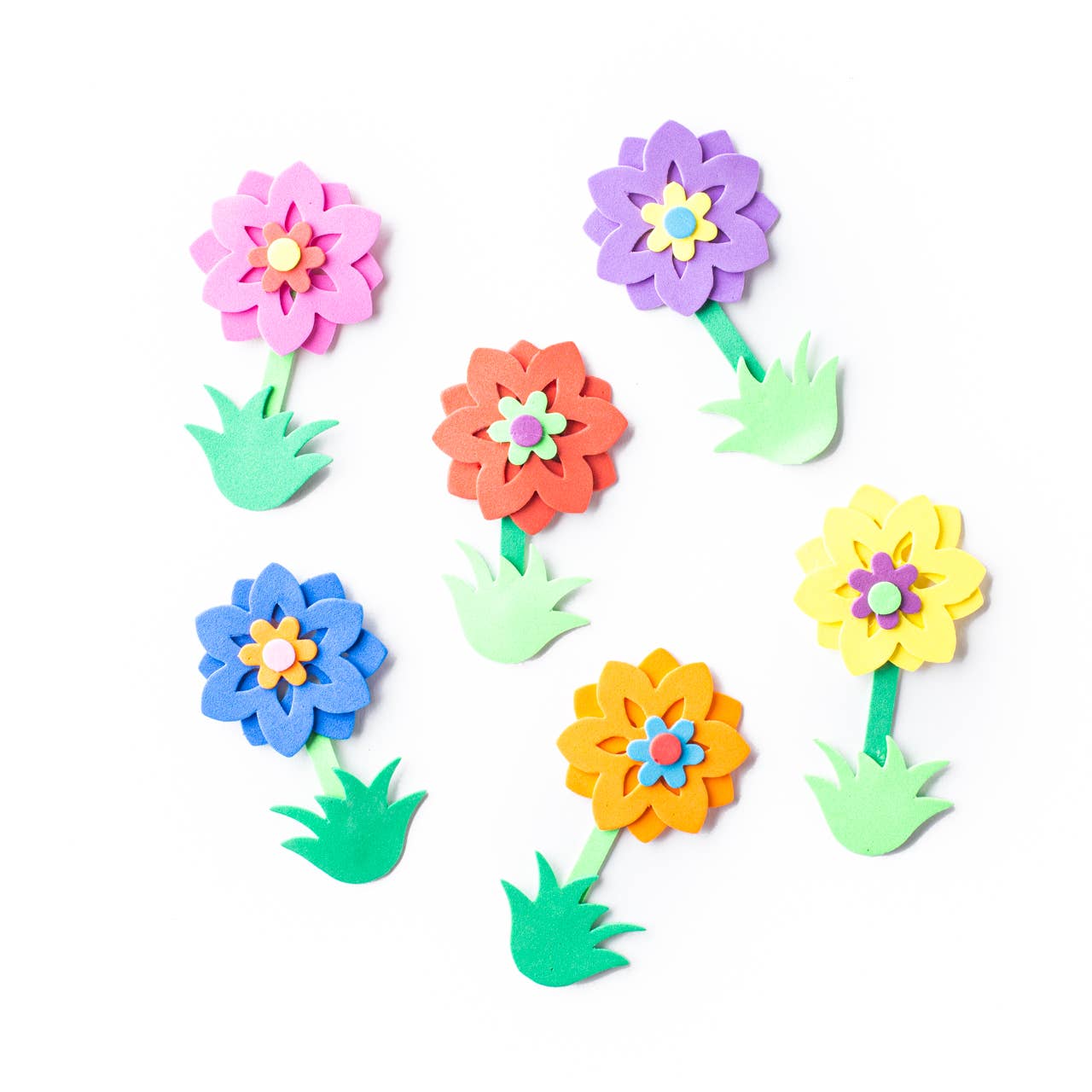 Angels Craft – wholesale Craft supplies – Craft Foam Shape, Flowers, 3.54", 6-ct1