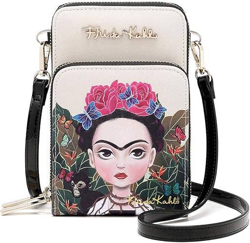 M&M HANDBAGS, LLC. - Venta al por mayor Bandolera - Mujer - FFC104c Colección de Dibujos Animados de Frida Kahlo Bolso Bandolera para Teléfono Móvil5