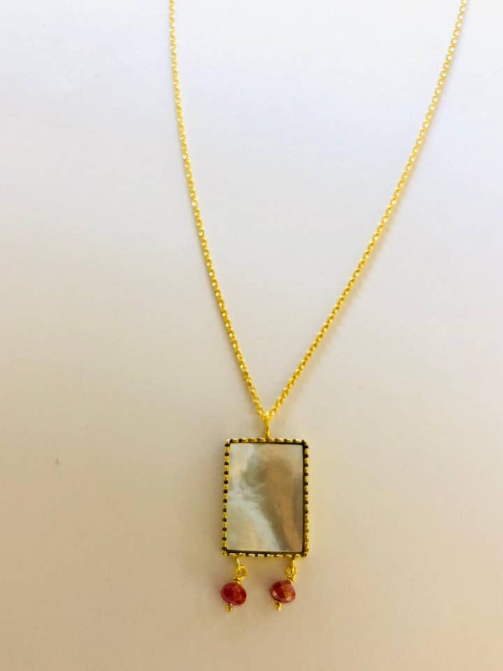 Collar de Diamante Plateado Rojo Oscuro | Plata 925 para venta al por mayor de DEMARCA