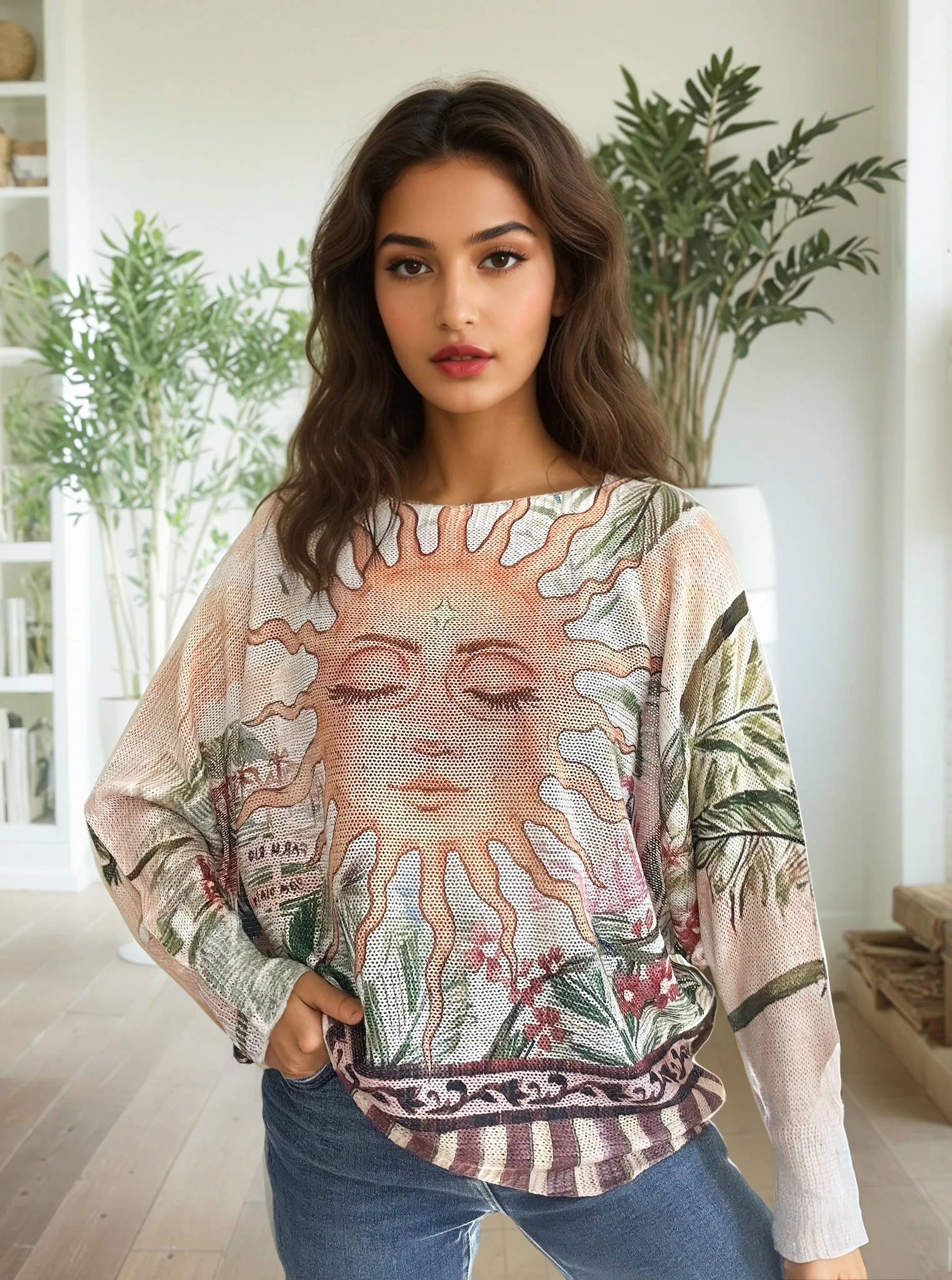 ZAFA PARIS - Vente Pull en maille – femme - 29F12H57-423-Pull en maille imprimé