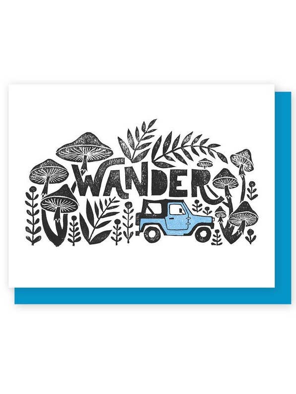 Wander Jeep Greeting Card for wholesale by Tori Tornado