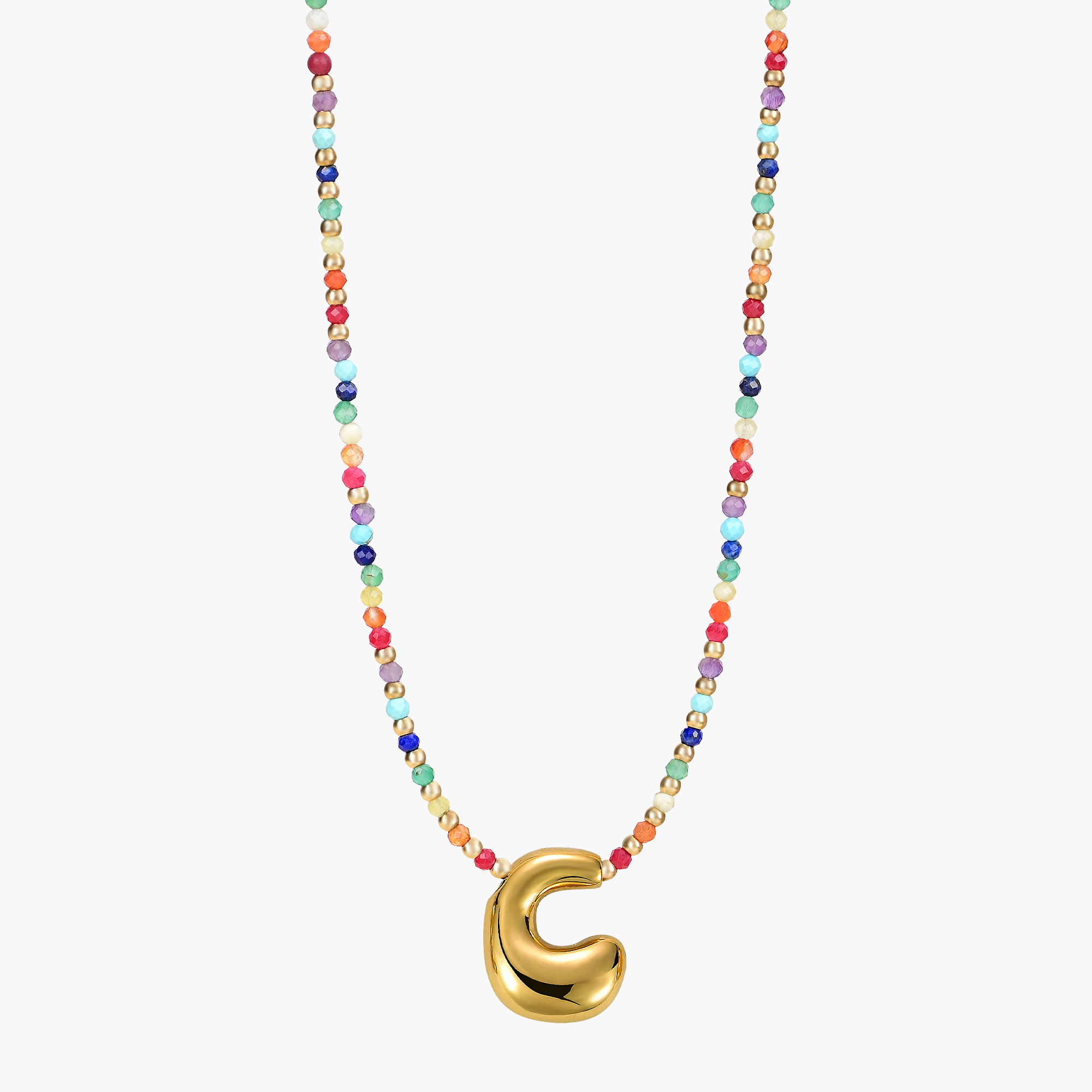 Cape Diablo – wholesale Pendant/charm necklace – Rainbow Bubble Letter Initial Necklace for Valentine's9
