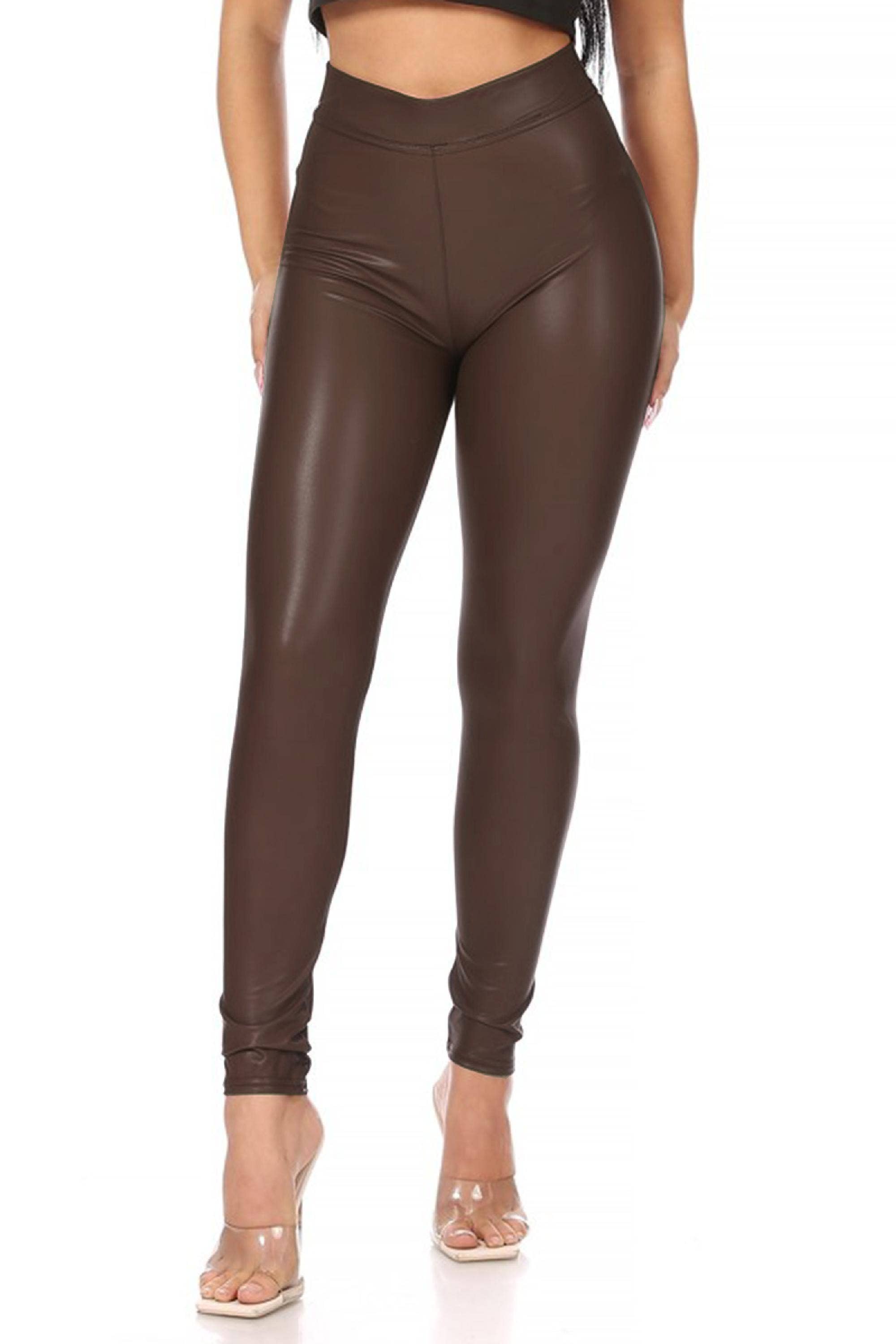 MOA COLLECTION – Leggings - Mulher por atacado – Leggings Faux Sólidas Femininas6