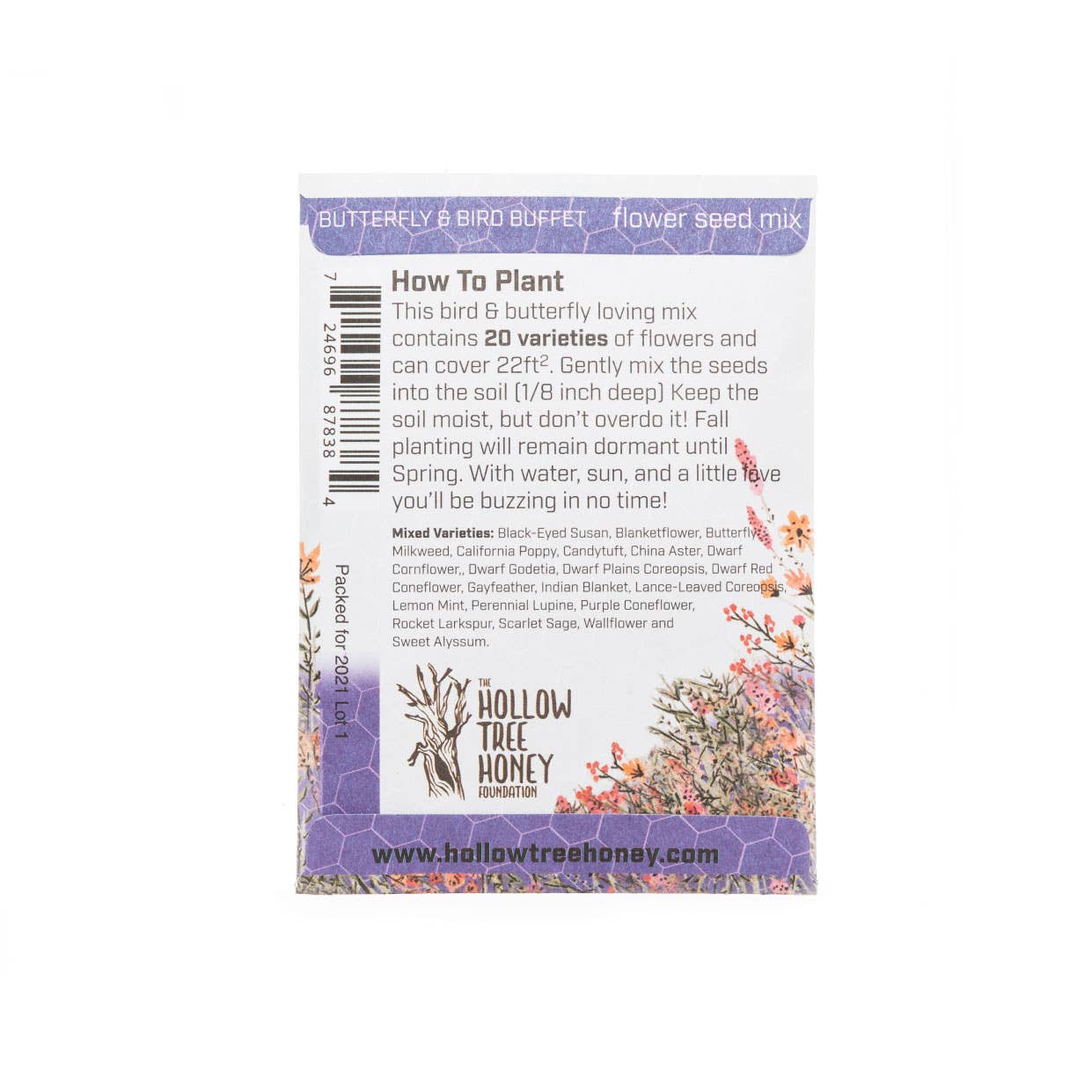 Hollow Tree Honey - Wholesale Plant seeds - Flower Seed Packet-Butterfly and Bird Buffet1
