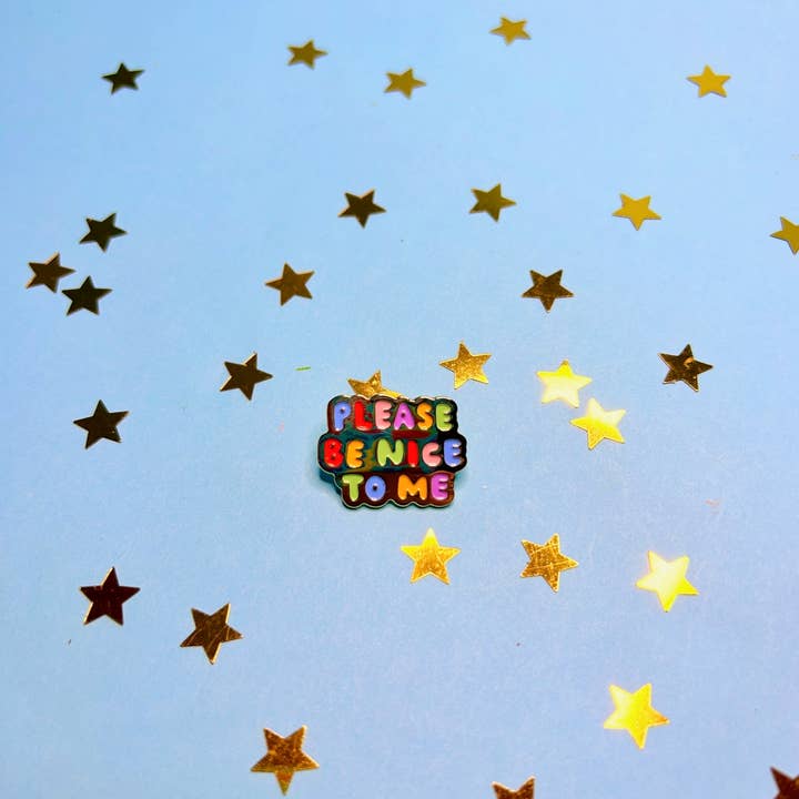 The Peach Fuzz - Wholesale Lapel Pin/Button - Please Be Nice To Me Enamel Pin
