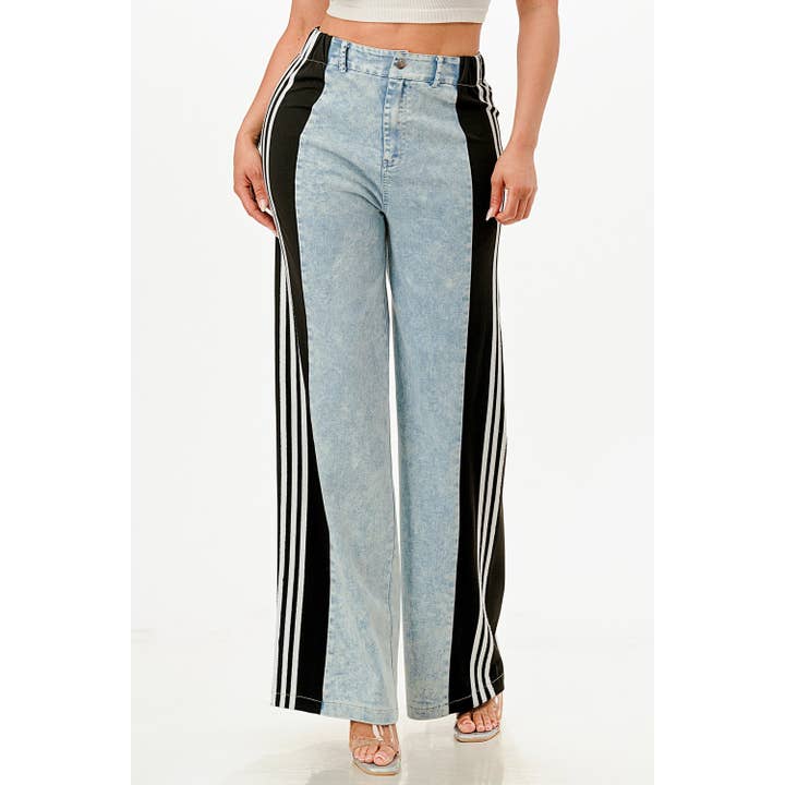 STRAIGHT TO THE LINE JEANS for wholesale by Black Pearl Clothing