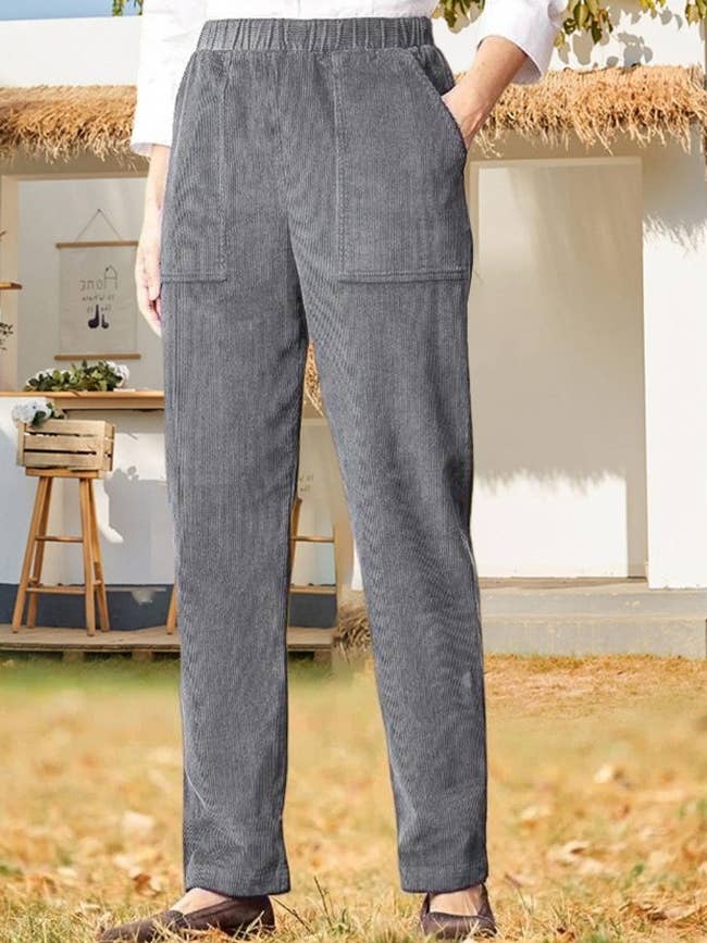 Rosa Clothing - Wholesale Pants - Women's - Corduroy Solid Color Straight Leg Casual Trousers9