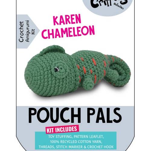 Creative World of Crafts - Wholesale Knitting/Crochet Supplies - Knitty Critters - Pouch Pals - Karen Chameleon2