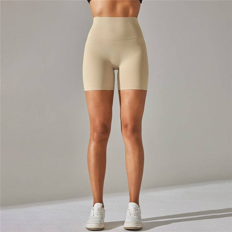 FurDecoration - Wholesale Athletic Shorts - Women's - Solid Color High-Waisted Elastic Sport Shorts7