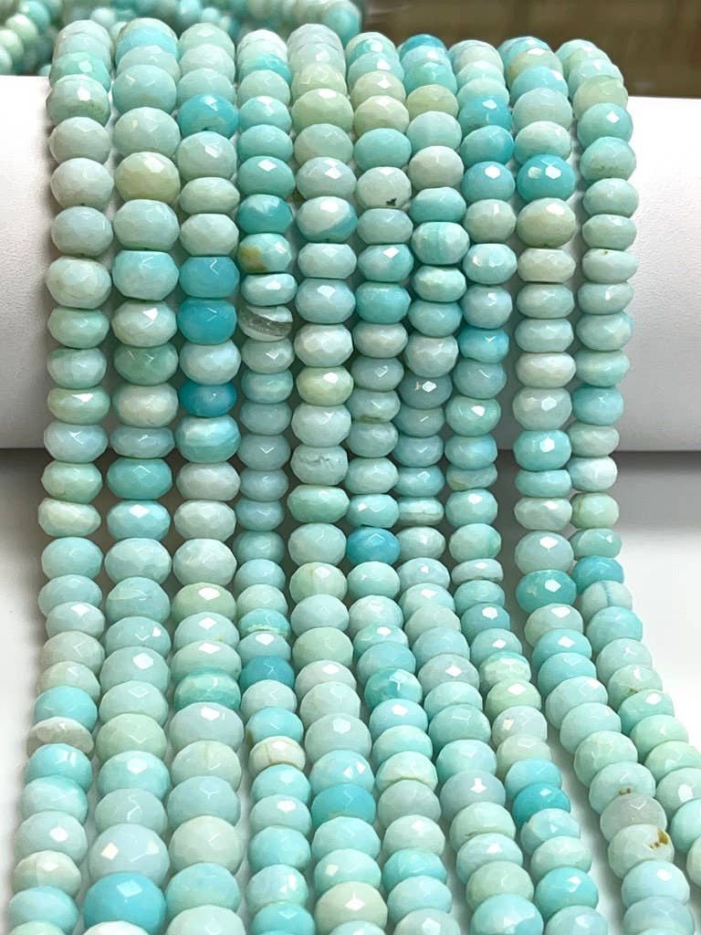 TRIVENI USA INC - Wholesale Beads - 4-5mm AAA Faceted Blue Shaded Peruvian Opal  Gemstone7
